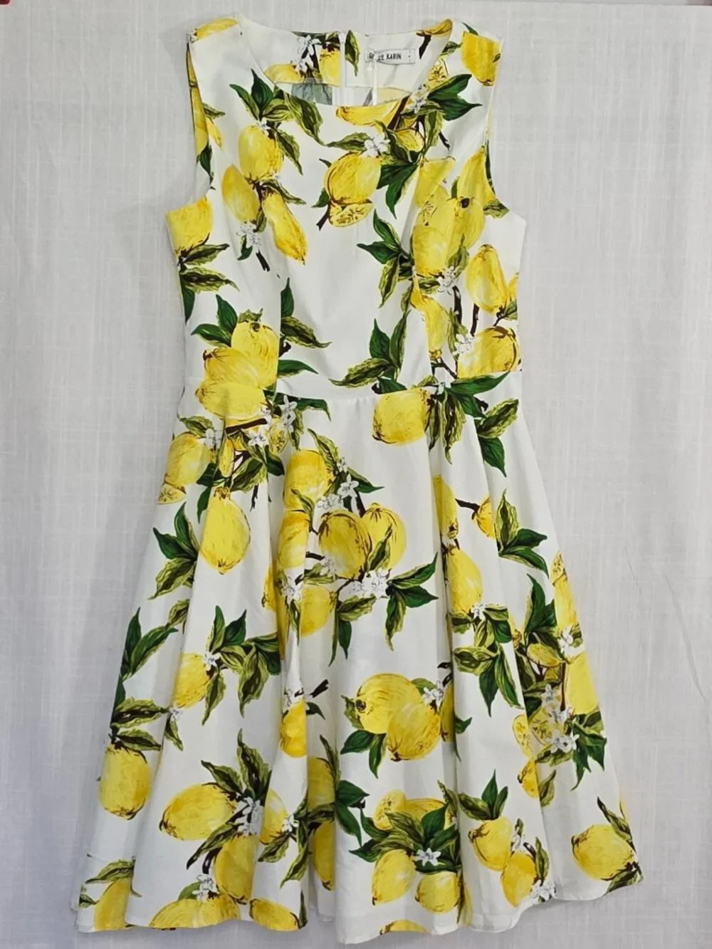 Grace Karin Lemon Print Fit & Flare Midi Dress NWT Large - Picture 3 of 10